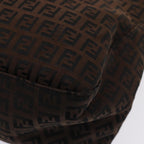 FENDI Zucchino Canvas Mamma Baguette Shoulder Bag Brown79575