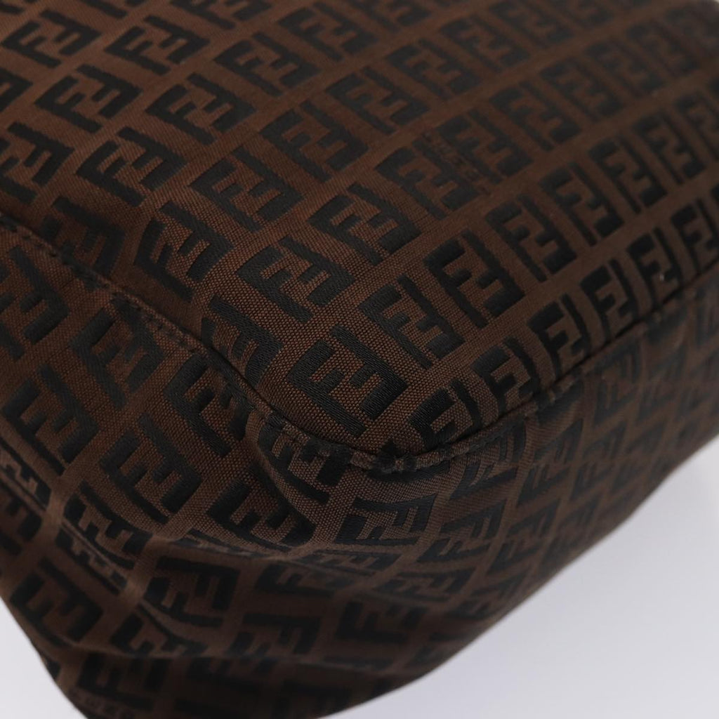 FENDI Zucchino Canvas Mamma Baguette Shoulder Bag Brown79575