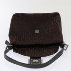 FENDI Zucchino Canvas Mamma Baguette Shoulder Bag Brown79575