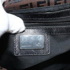 FENDI Zucchino Canvas Mamma Baguette Shoulder Bag Brown79575