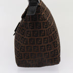 FENDI Zucchino Canvas Mamma Baguette Shoulder Bag Brown79575