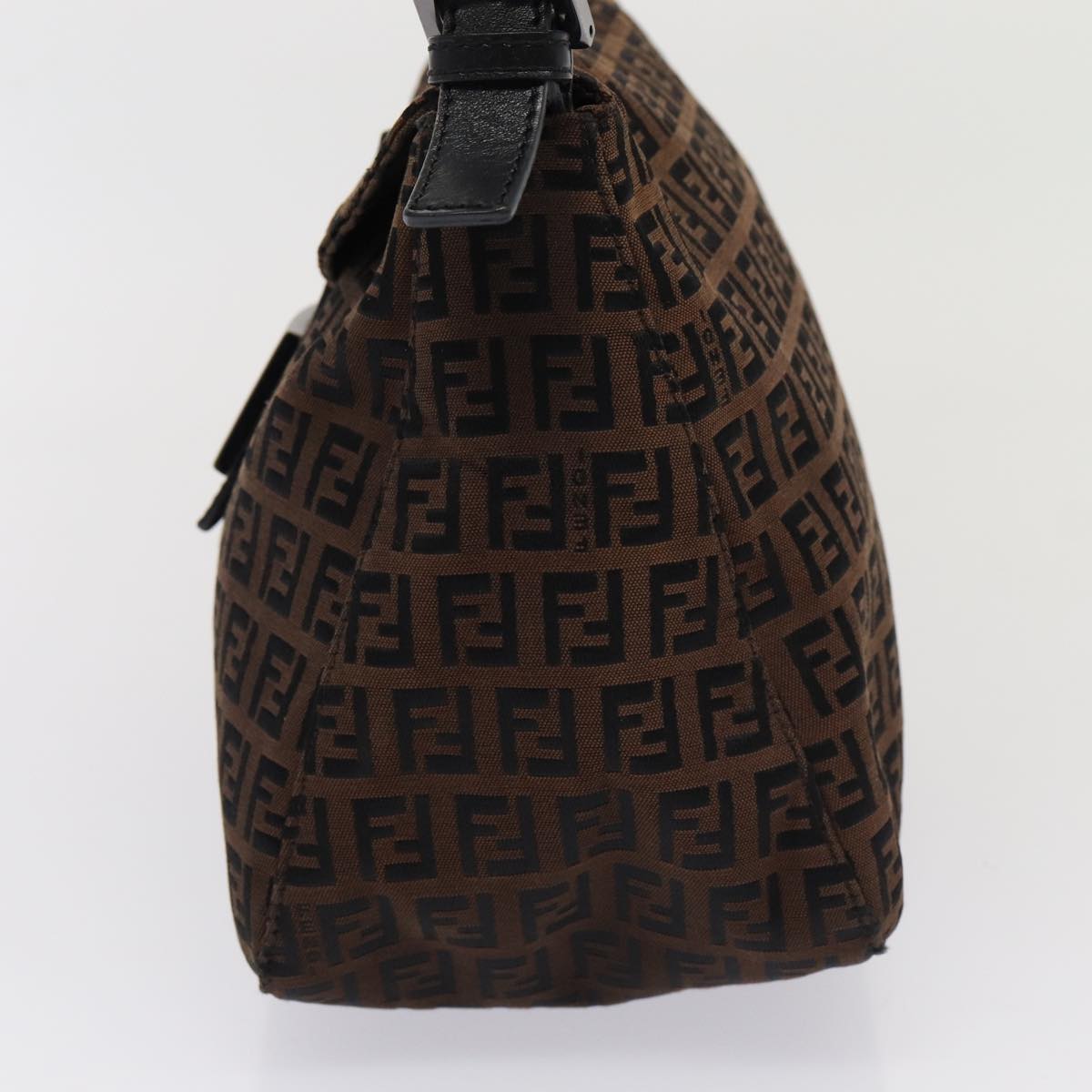 FENDI Zucchino Canvas Mamma Baguette Shoulder Bag Brown79575