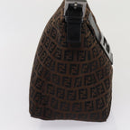 FENDI Zucchino Canvas Mamma Baguette Shoulder Bag Brown79575