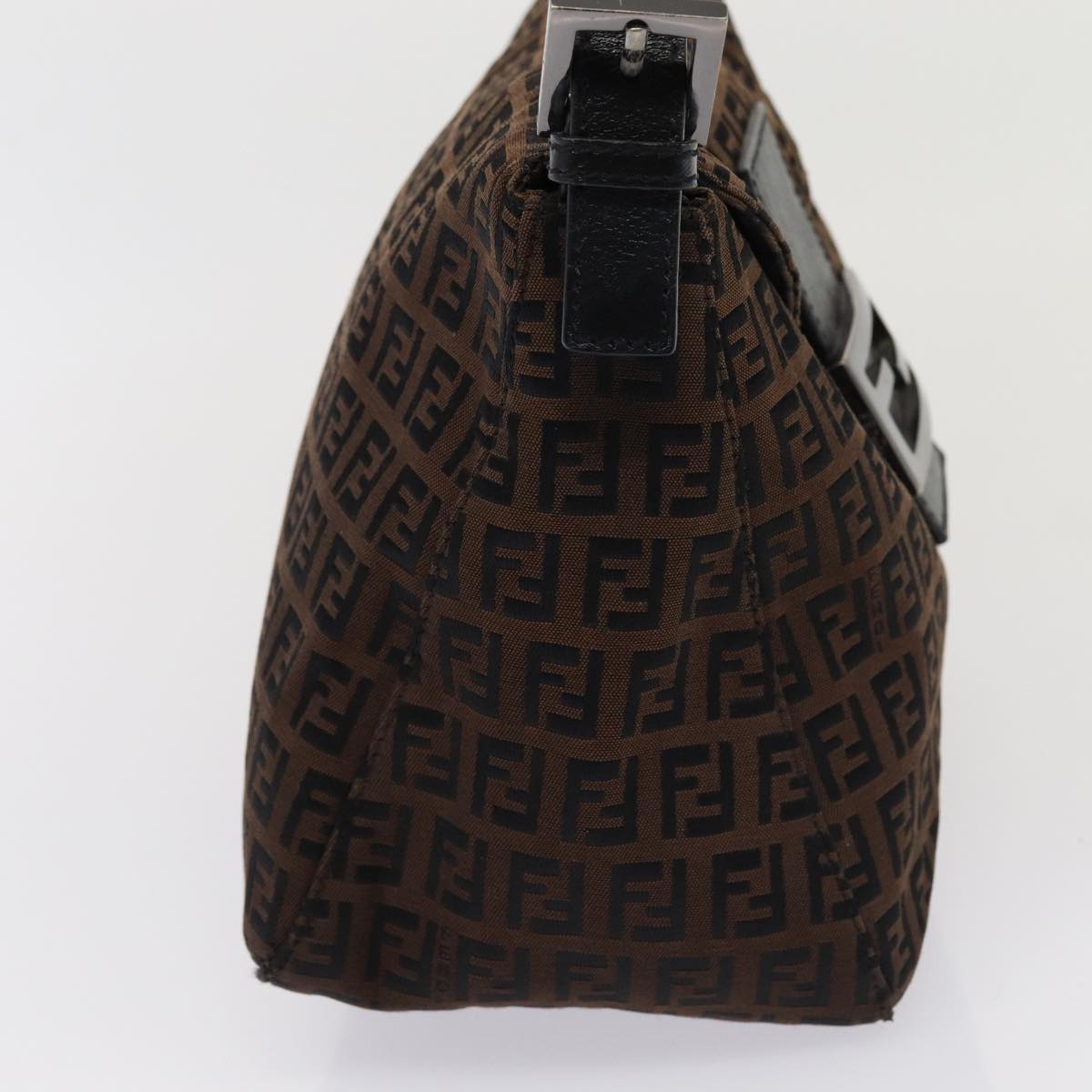 FENDI Zucchino Canvas Mamma Baguette Shoulder Bag Brown79575