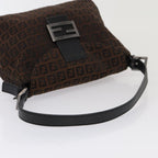 FENDI Zucchino Canvas Mamma Baguette Shoulder Bag Brown79575