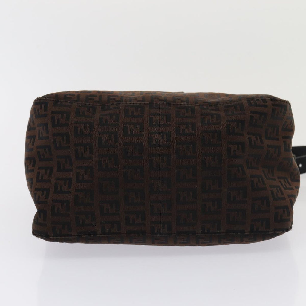 FENDI Zucchino Canvas Mamma Baguette Shoulder Bag Brown79575
