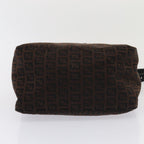 FENDI Zucchino Canvas Mamma Baguette Shoulder Bag Brown79575