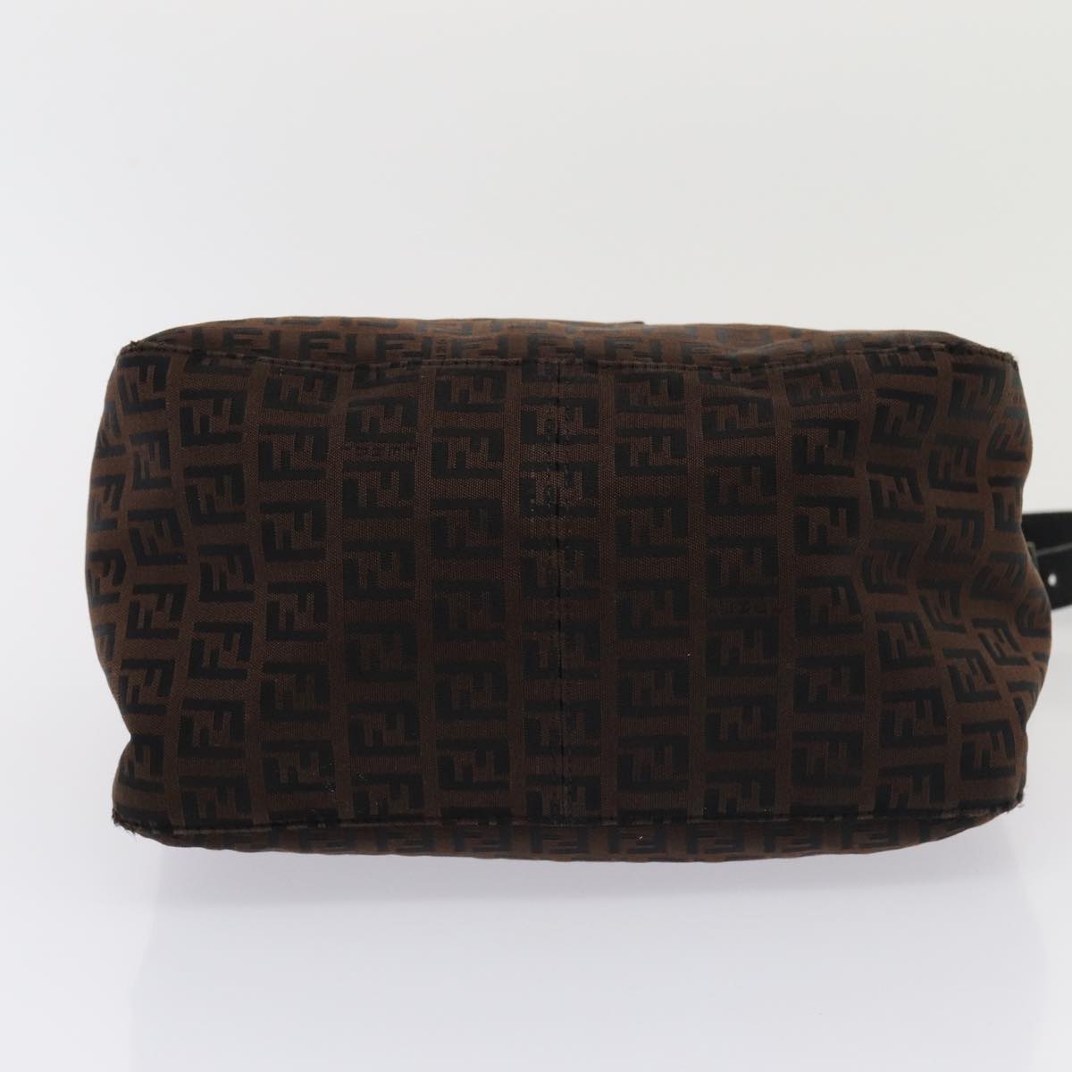 FENDI Zucchino Canvas Mamma Baguette Shoulder Bag Brown79575