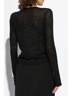 Balenciaga Balenciaga Top With Sequin Trim, Women's, Black