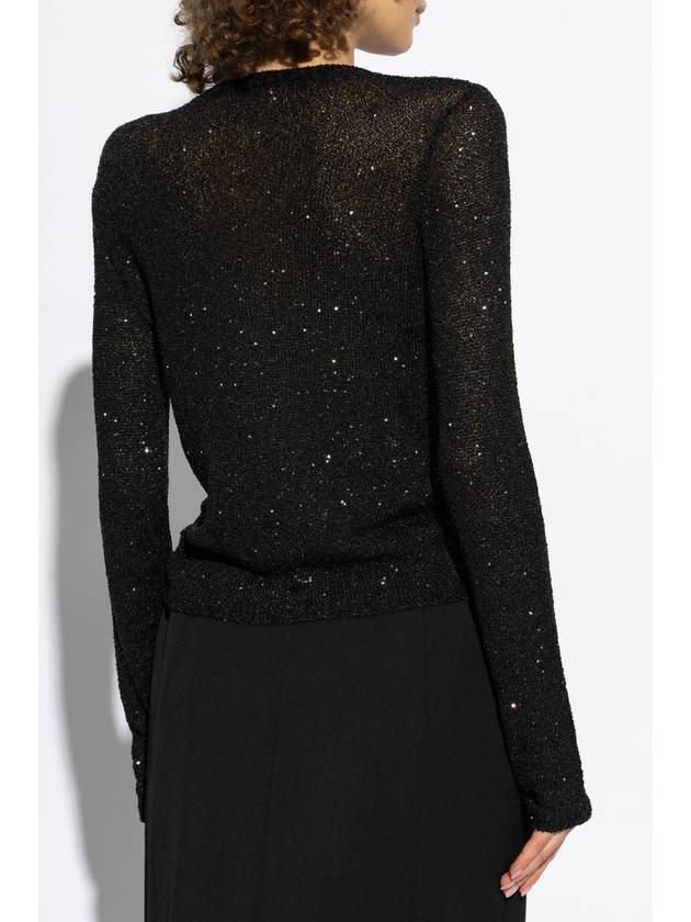 Balenciaga Balenciaga Top With Sequin Trim, Women's, Black