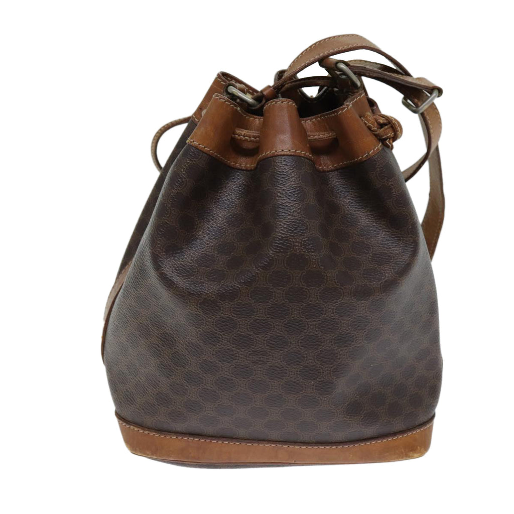 CELINE Macadam Canvas Shoulder Bag PVC Leather Brown  79626
