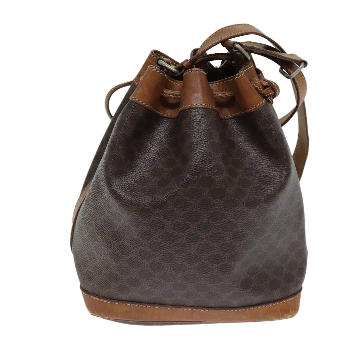 CELINE Macadam Canvas Shoulder Bag PVC Leather Brown  79626