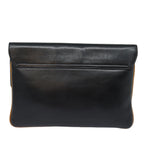 CELINE Clutch Bag Leather Black  79629