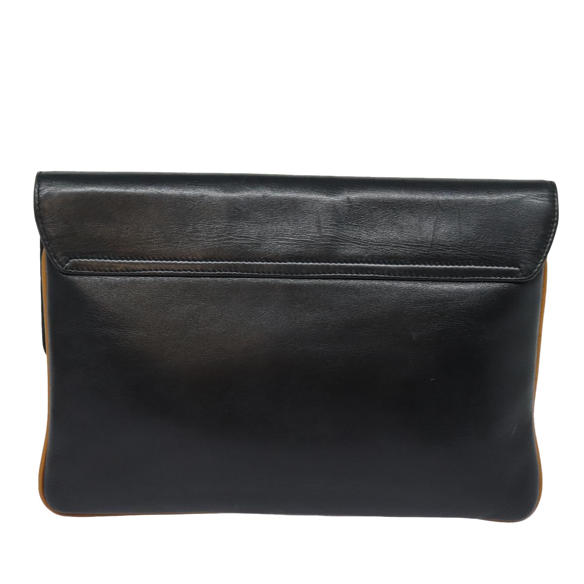 CELINE Clutch Bag Leather Black  79629