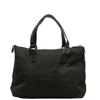 Fendi Zubo Handbag 8BH134 Black Linen Leather  Fendi