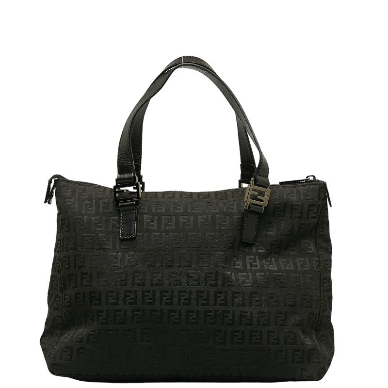 Fendi Zubo Handbag 8BH134 Black Linen Leather  Fendi