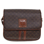 CELINE Macadam Canvas Shoulder Bag PVC Leather Brown  79666