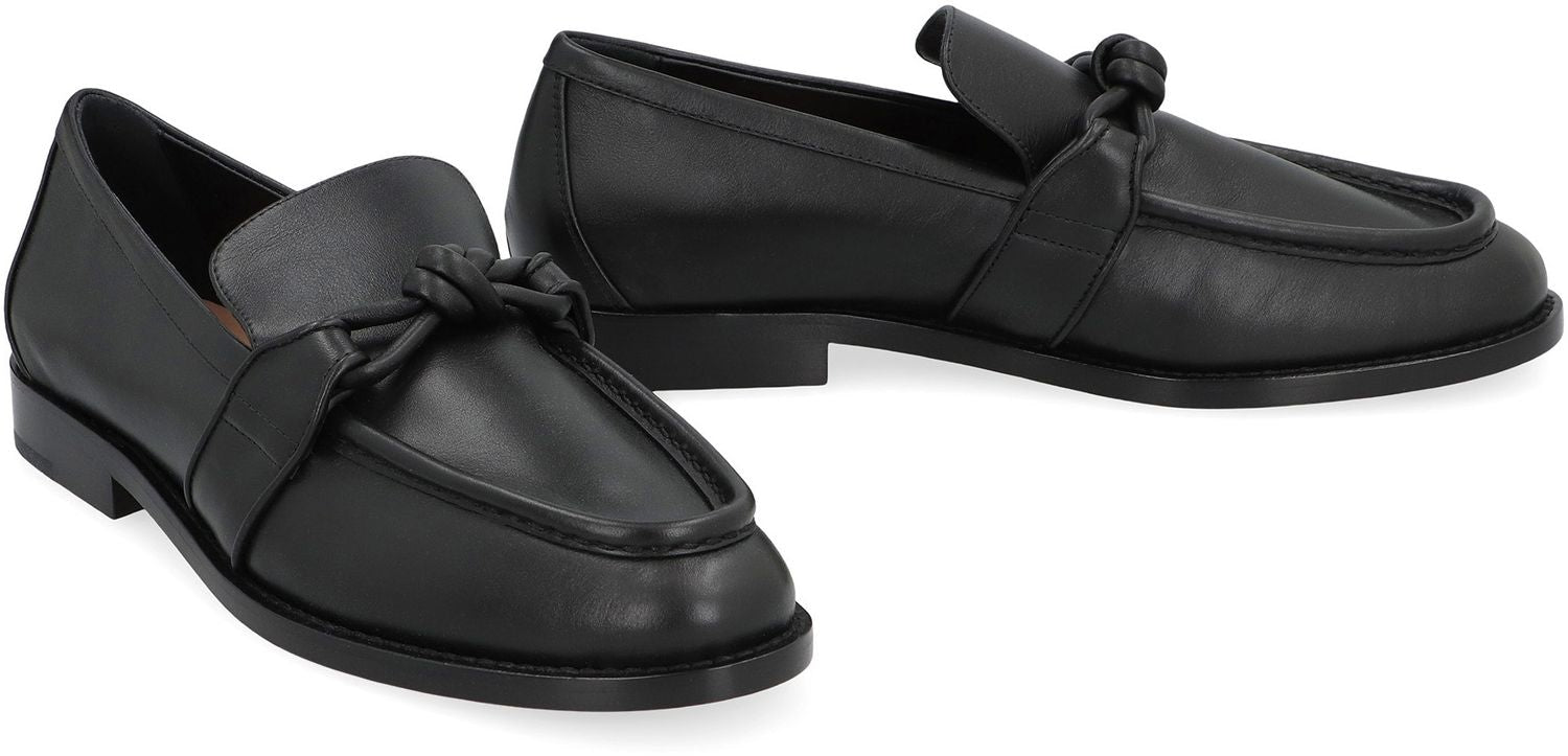 BOTTEGA VENETA Leather Loafers with Decorative Front Knot