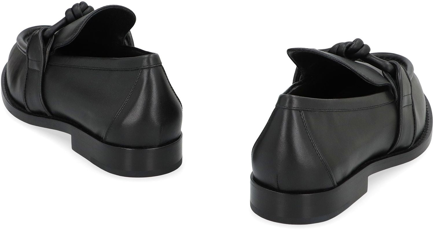 BOTTEGA VENETA Leather Loafers with Decorative Front Knot