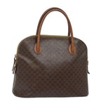 CELINE Macadam Canvas Hand Bag PVC Leather Brown  79677