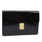 CELINE Clutch Bag Enamel Black  79686