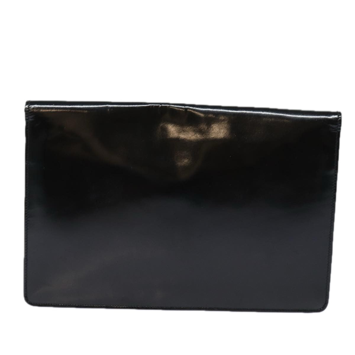 CELINE Clutch Bag Enamel Black  79686