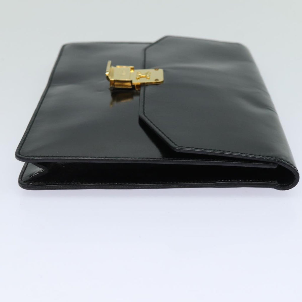 CELINE Clutch Bag Enamel Black  79686