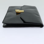 CELINE Clutch Bag Enamel Black  79686