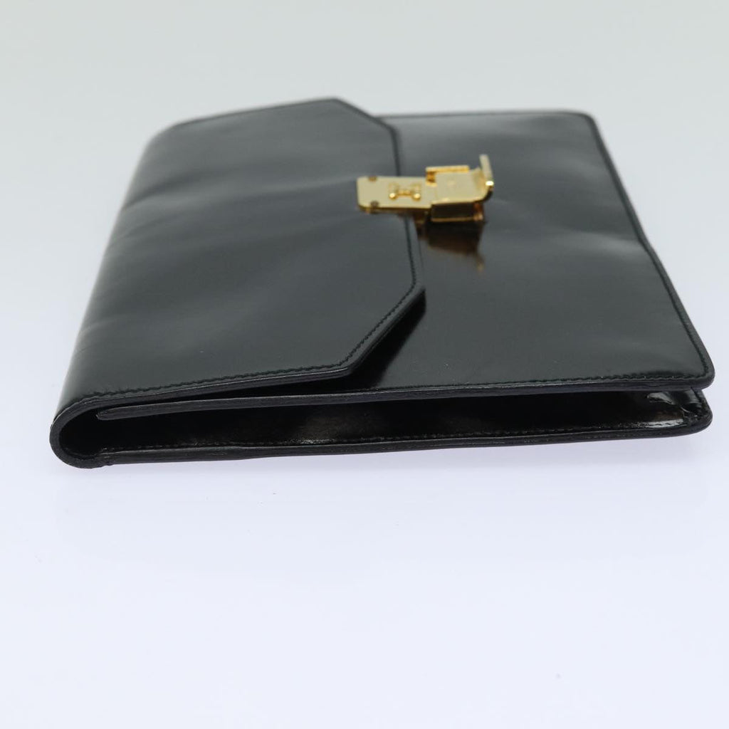 CELINE Clutch Bag Enamel Black  79686
