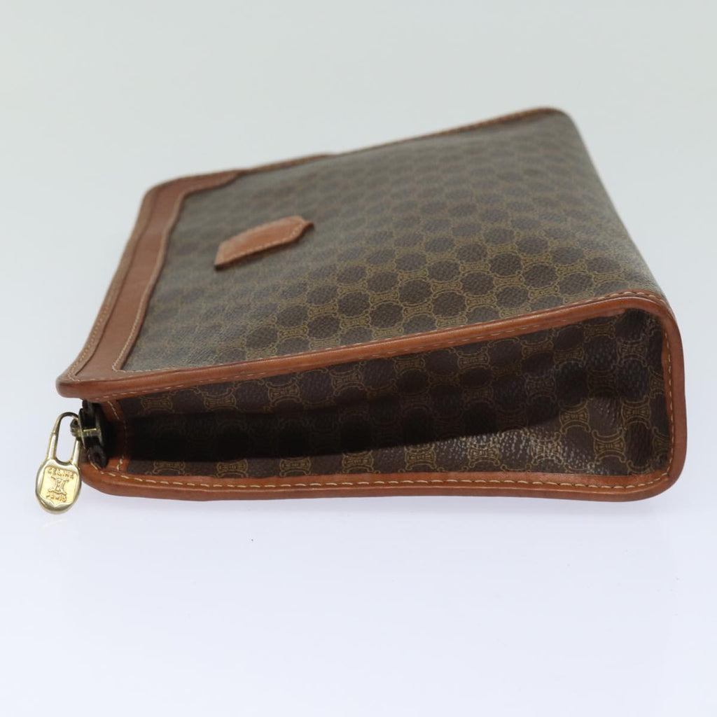 CELINE Macadam Canvas Clutch Bag PVC Leather Beige  79732