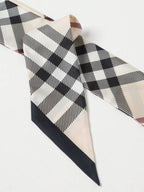 Burberry Skinny Check Silk Scarf Beige
