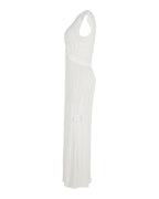 Chloe Knit Maxi Dress in White Acetate Jacquard