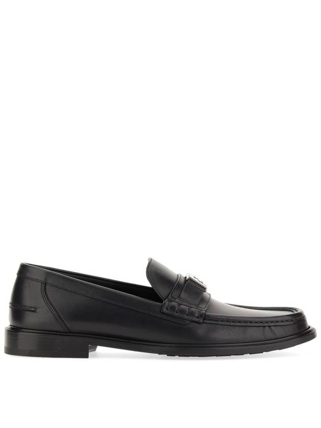Fendi FF Square Leather Loafers Black