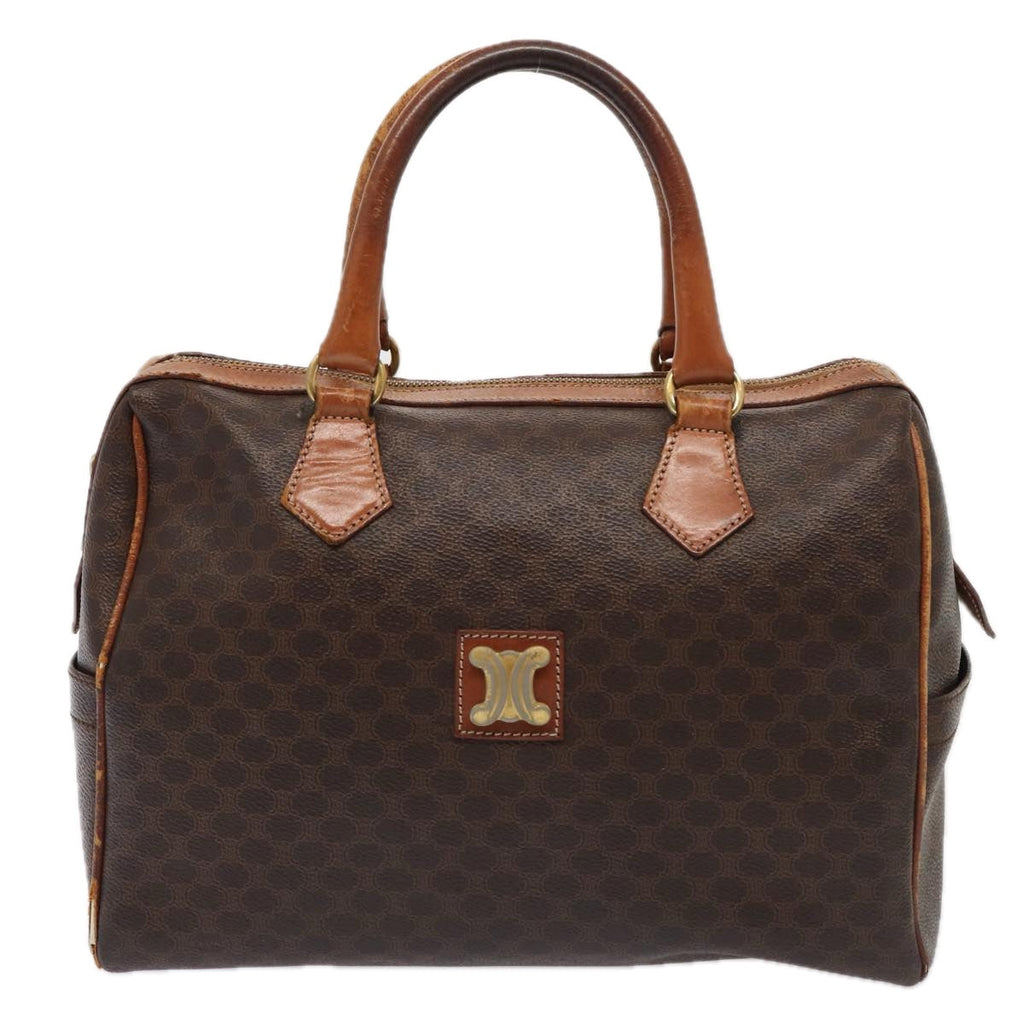 CELINE Macadam Canvas Boston Bag PVC Leather 2Set Brown  79790