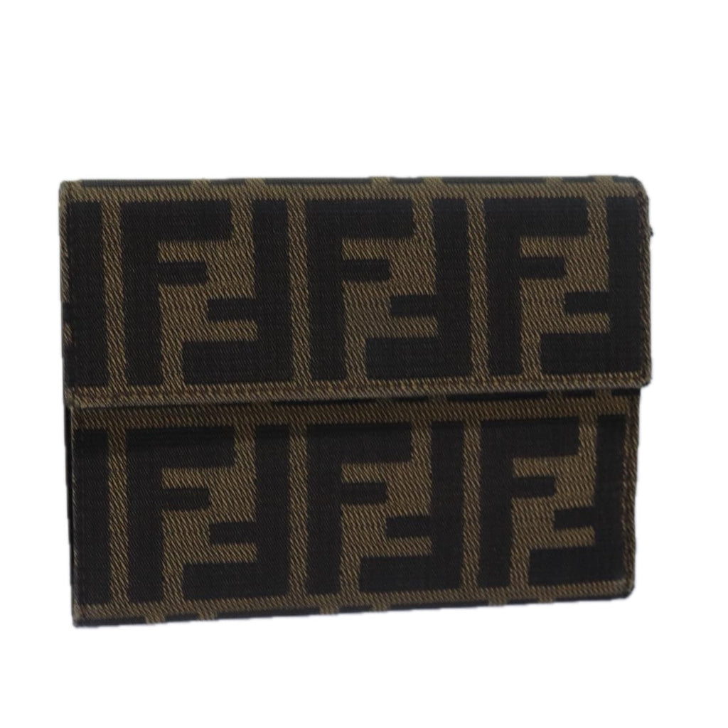 FENDI Zucca Canvas Wallet Black Brown79791
