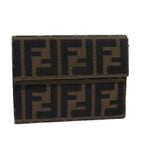 FENDI Zucca Canvas Wallet Black Brown79791