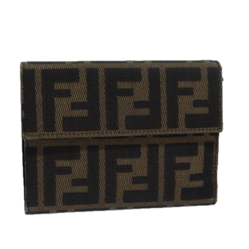 FENDI Zucca Canvas Wallet Black Brown79791