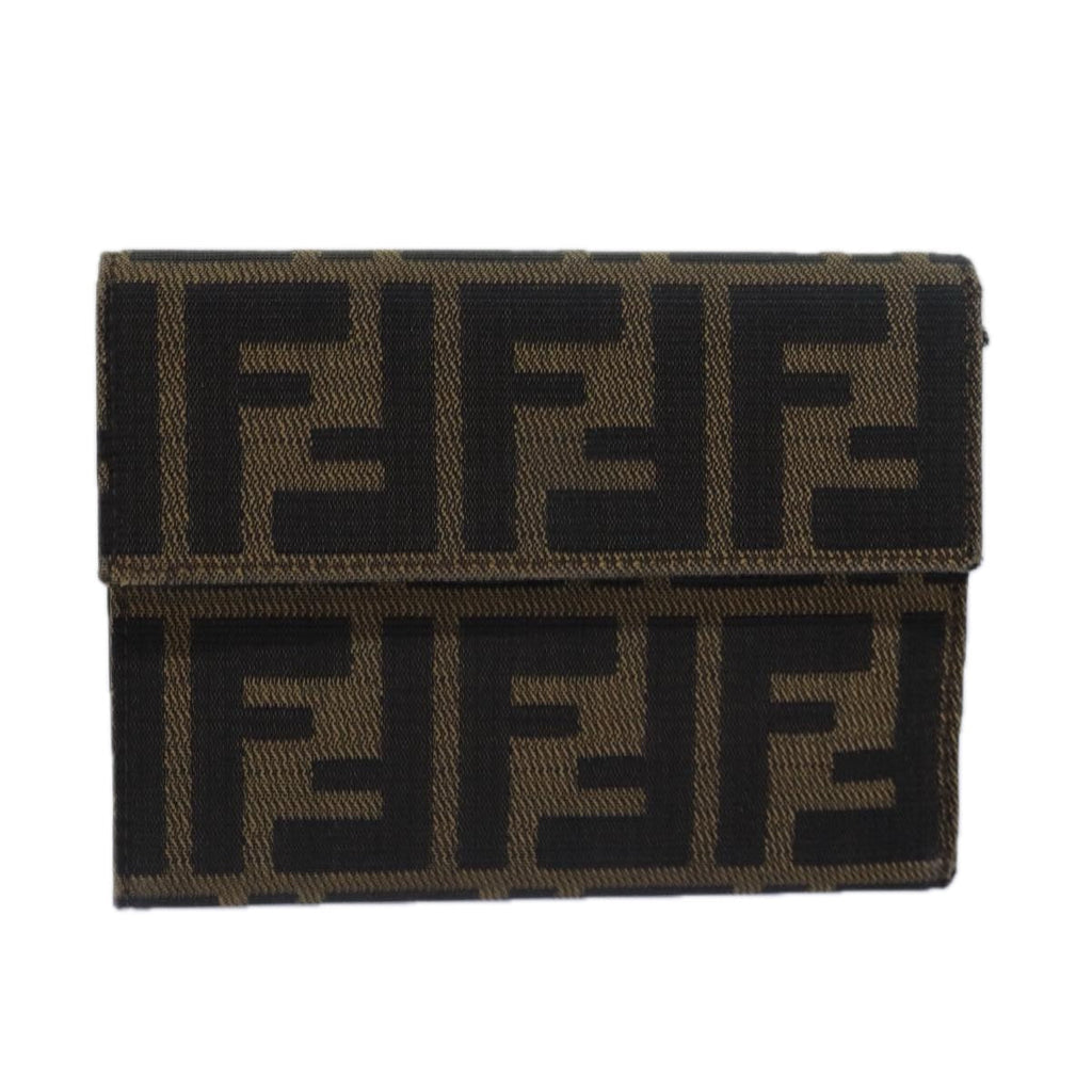 FENDI Zucca Canvas Wallet Black Brown79791