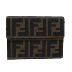 FENDI Zucca Canvas Wallet Black Brown79791