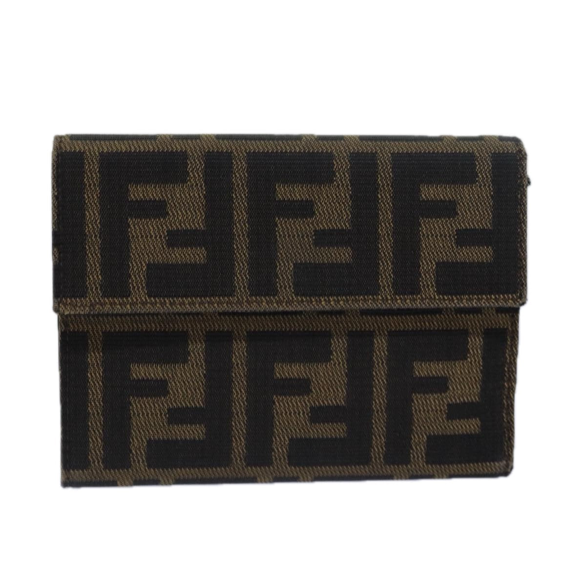 FENDI Zucca Canvas Wallet Black Brown79791