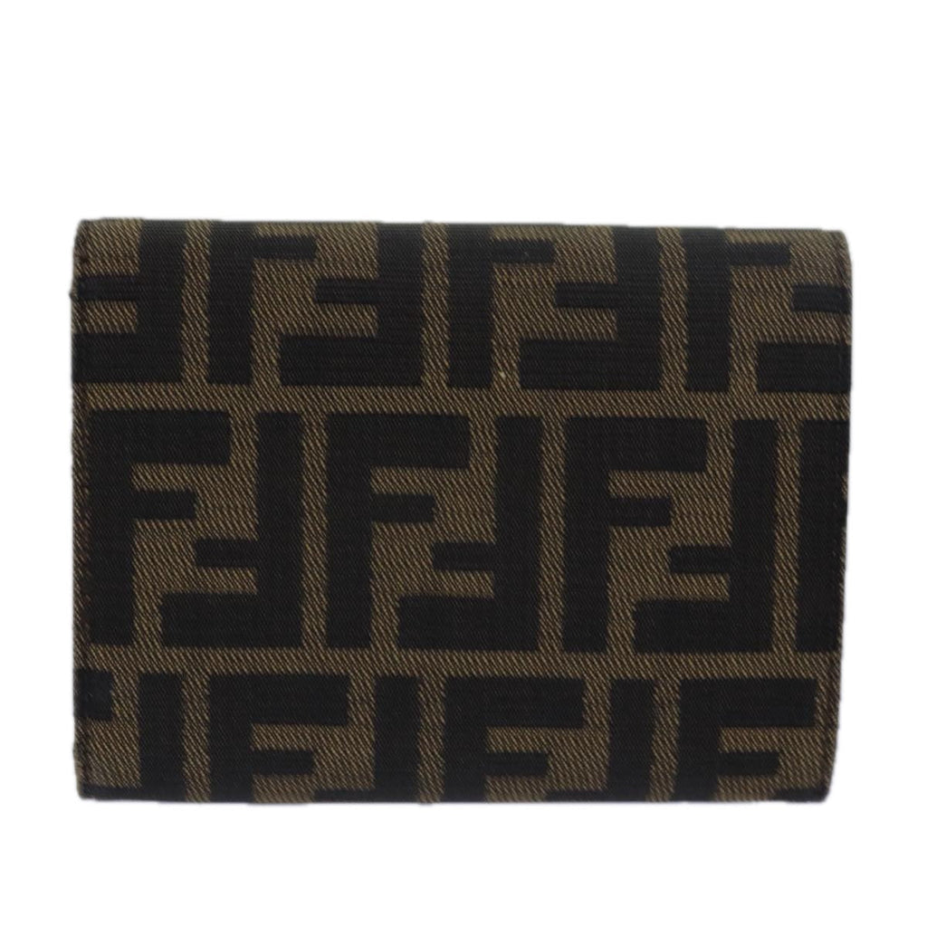 FENDI Zucca Canvas Wallet Black Brown79791
