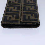 FENDI Zucca Canvas Wallet Black Brown79791