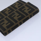 FENDI Zucca Canvas Wallet Black Brown79791