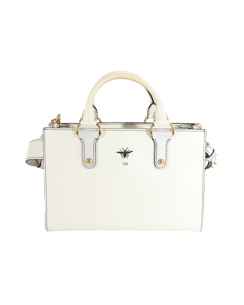 Christian Dior White Smooth Leather D-Bee Tote