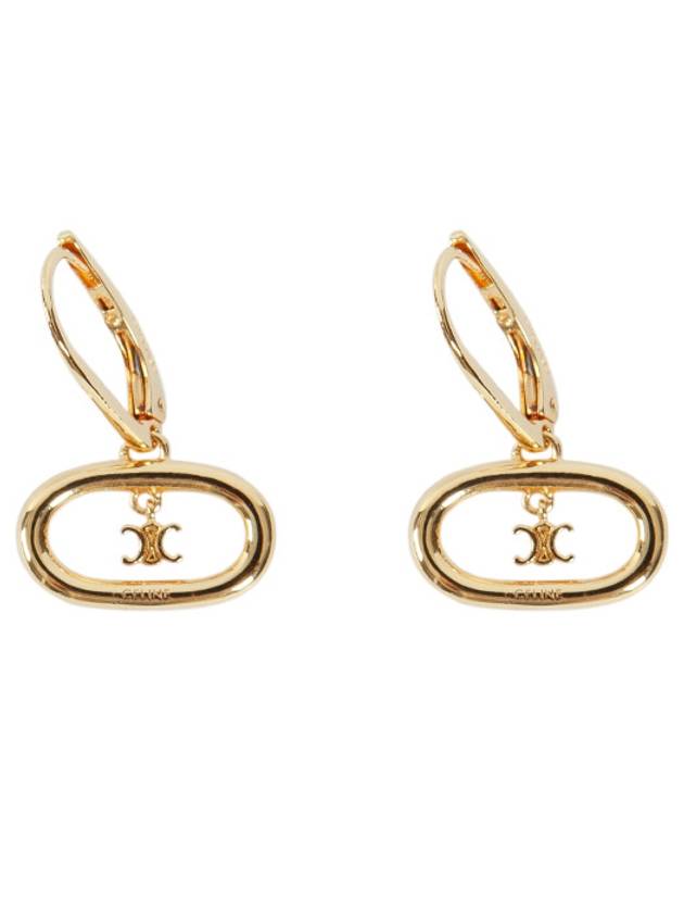 CELINE Maillon Triomphe Mobile Earrings Brass Gold