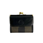 Fendi Vintage Pecan Stripe Leather Mini Wallet