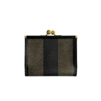 Fendi Vintage Pecan Stripe Leather Mini Wallet