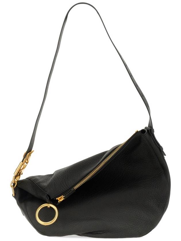 Burberry Knight Leather Medium Shoulder Bag Black