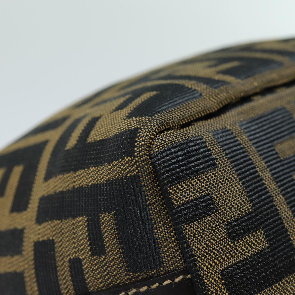 FENDI Zucca Canvas Vanity Hand Bag Brown Black79848