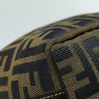 FENDI Zucca Canvas Vanity Hand Bag Brown Black79848